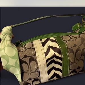 Vintage Y2K Coach monogram zebra print mini bag